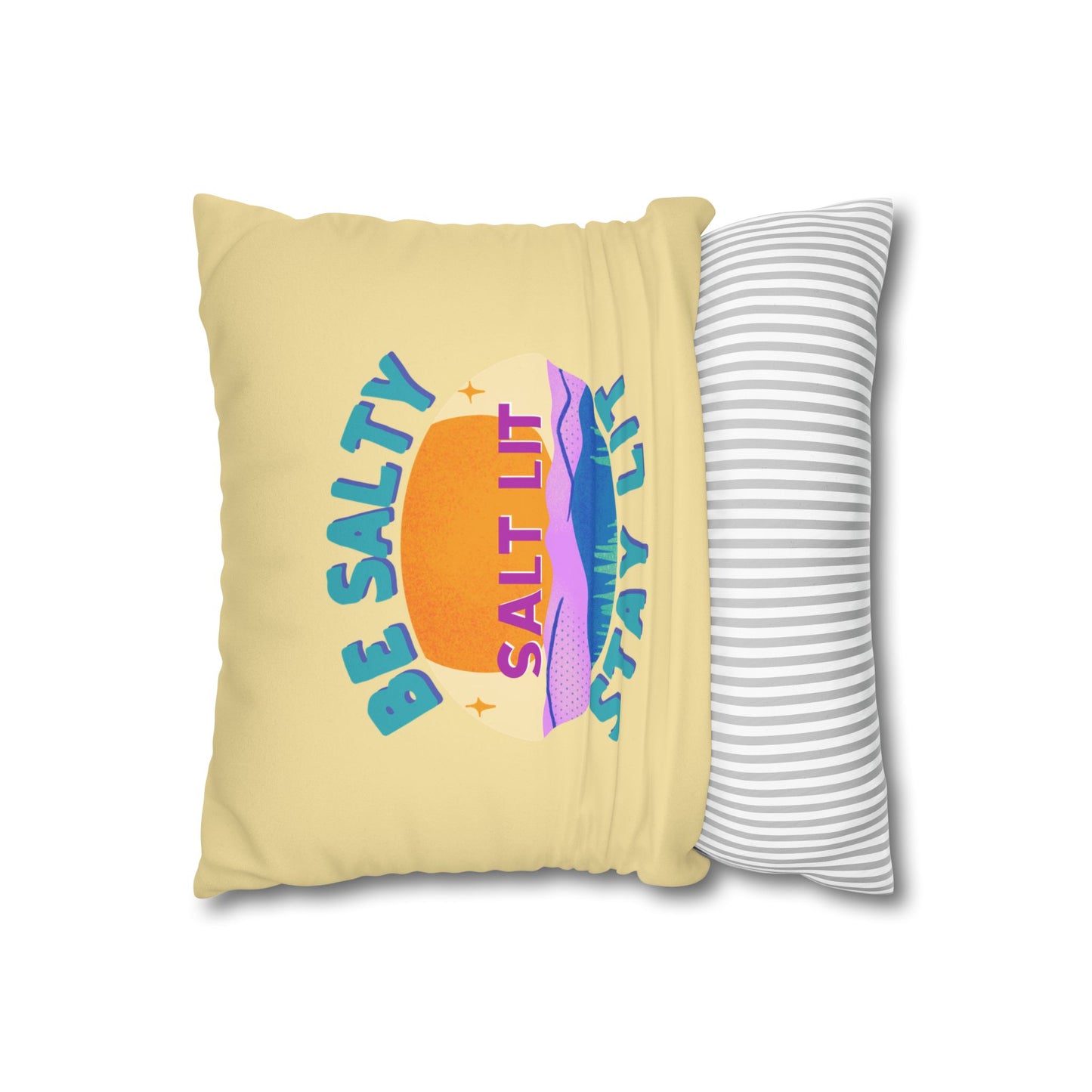 Salt Lit Faux Suede Square Pillowcase 14" x 14"