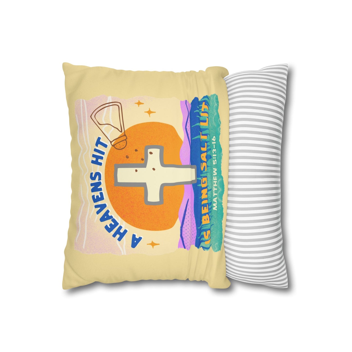 Salt Lit Faux Suede Square Pillowcase 14" x 14"
