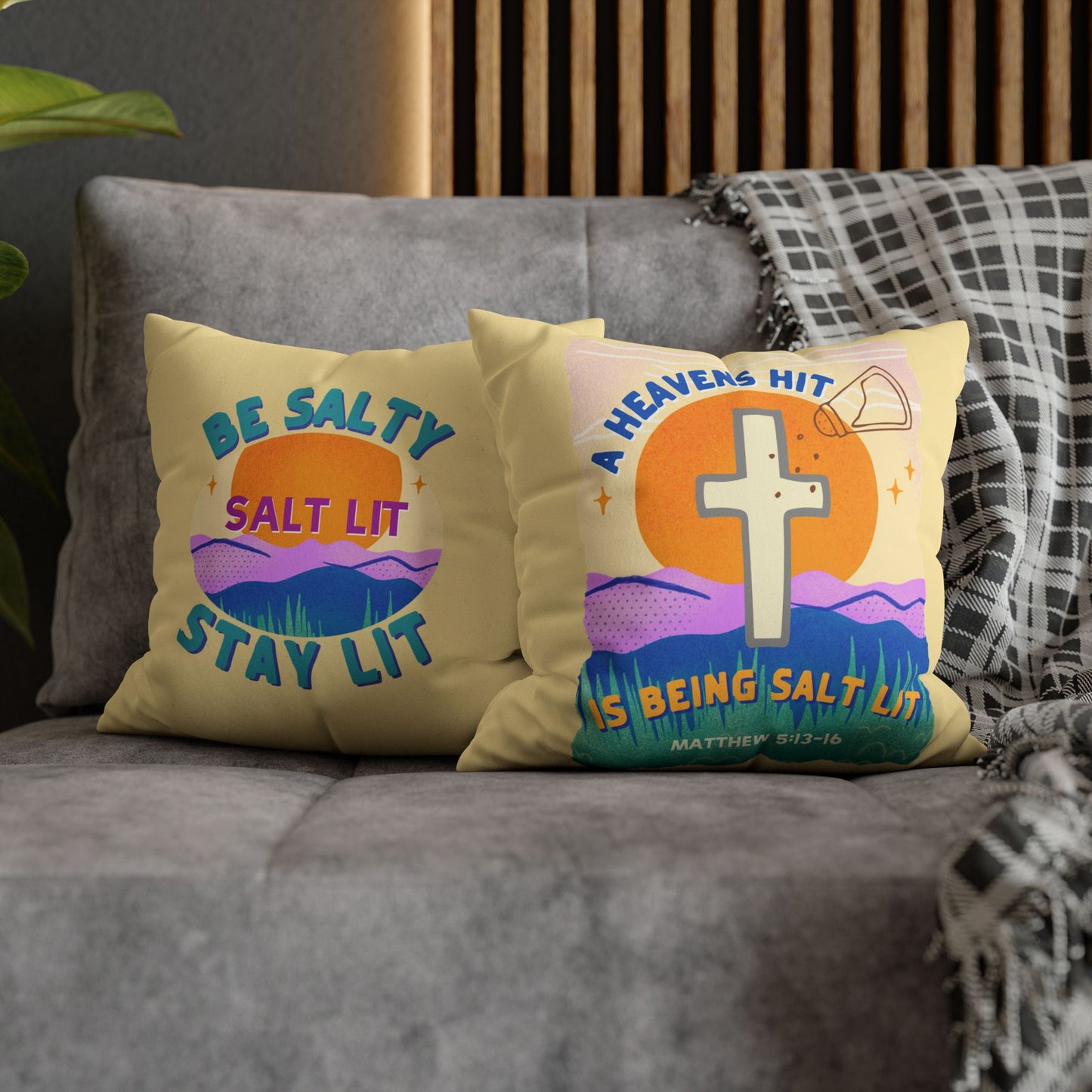 Salt Lit Faux Suede Square Pillowcase 14" x 14"