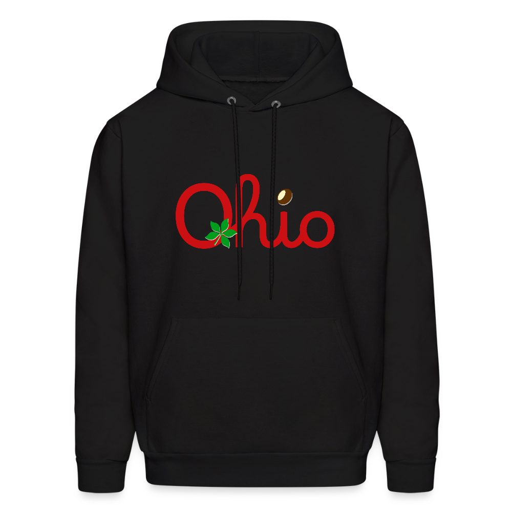 Ohio Script Leaf Nut Men's Hoodie - black