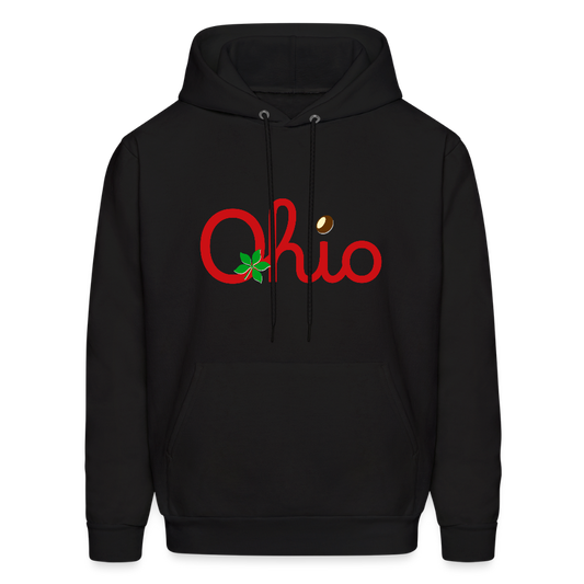 Ohio Script Leaf Nut Men's Hoodie - black