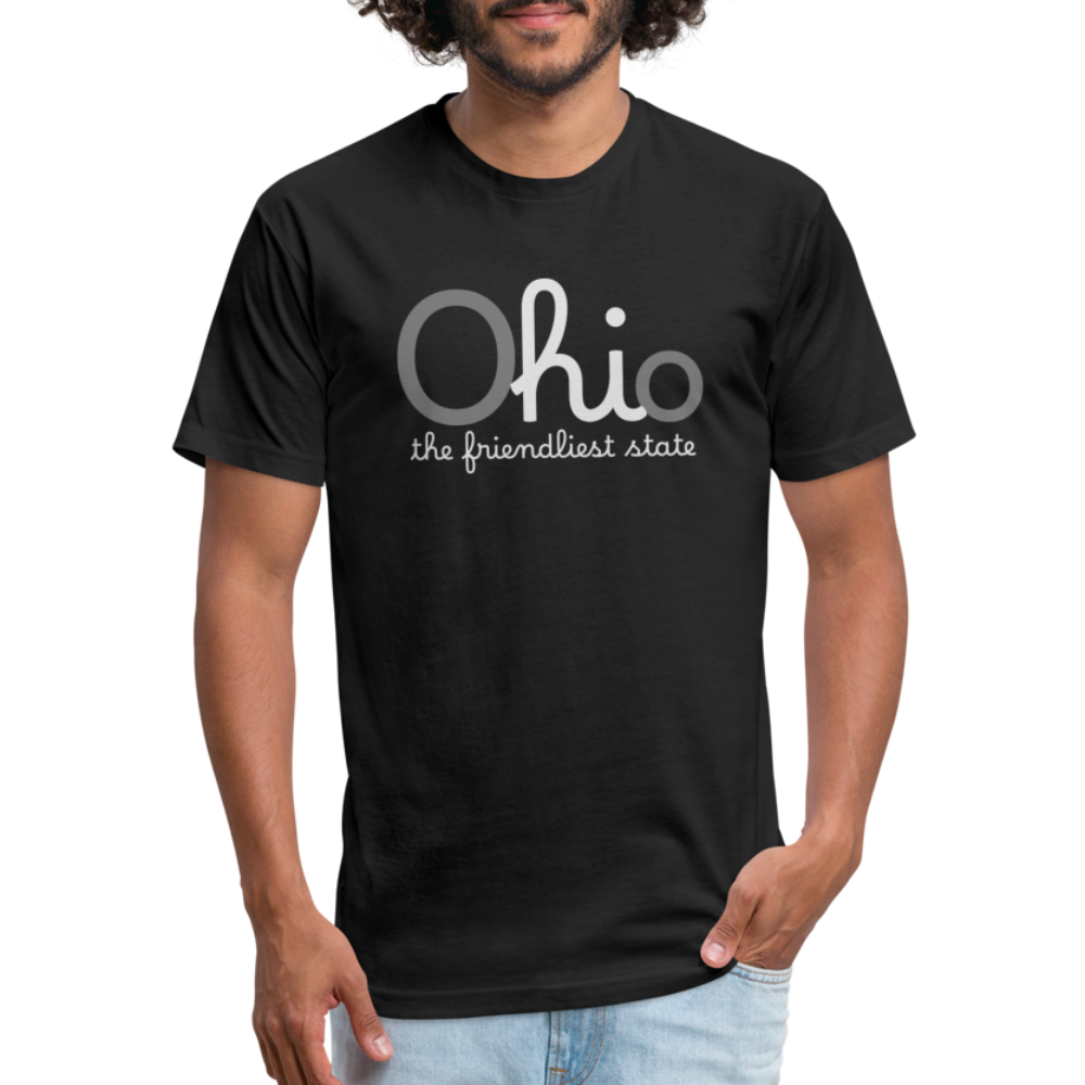 O hi o the friendliest state Fitted Cotton/Poly T-Shirt by Next Level - black