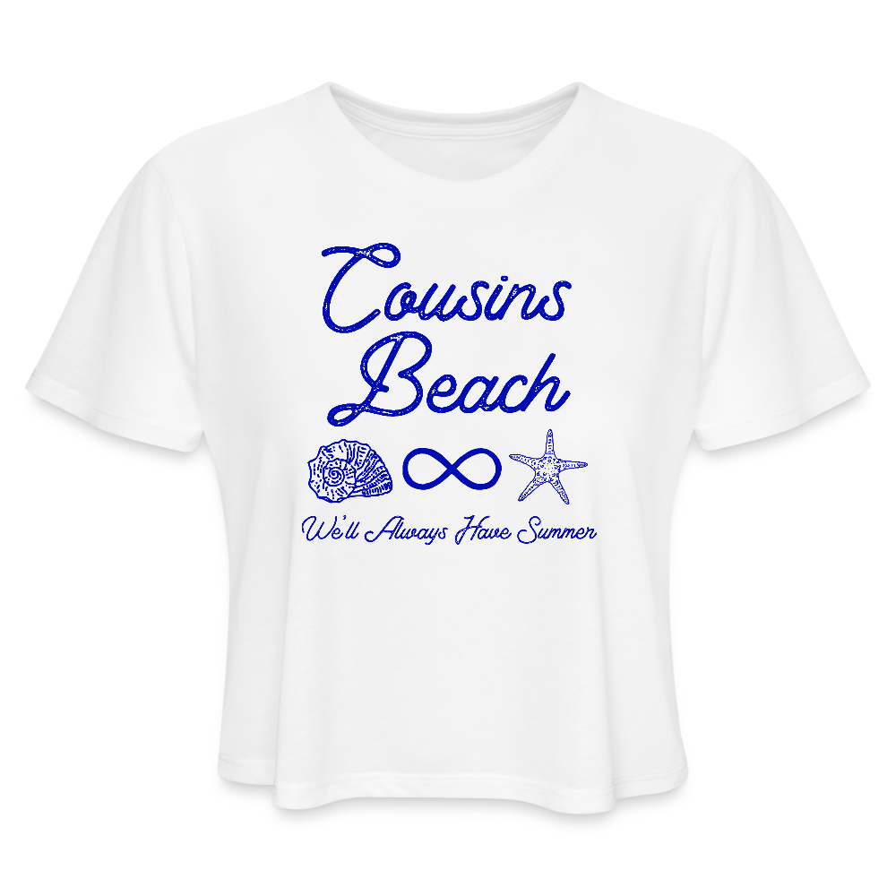 Cousins Beach Women's Cropped T-Shirt - white