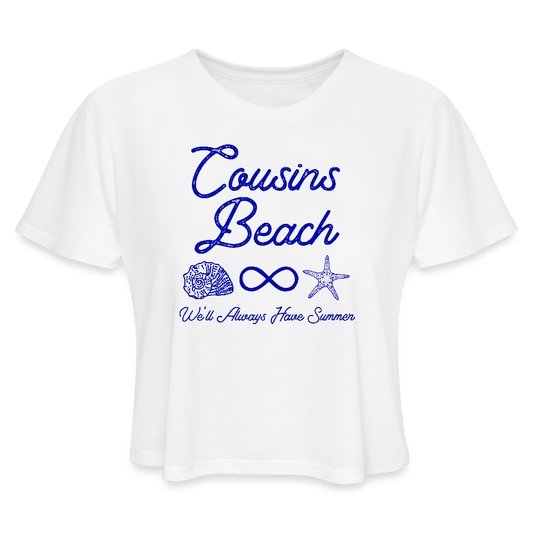 Cousins Beach Women's Cropped T-Shirt - white