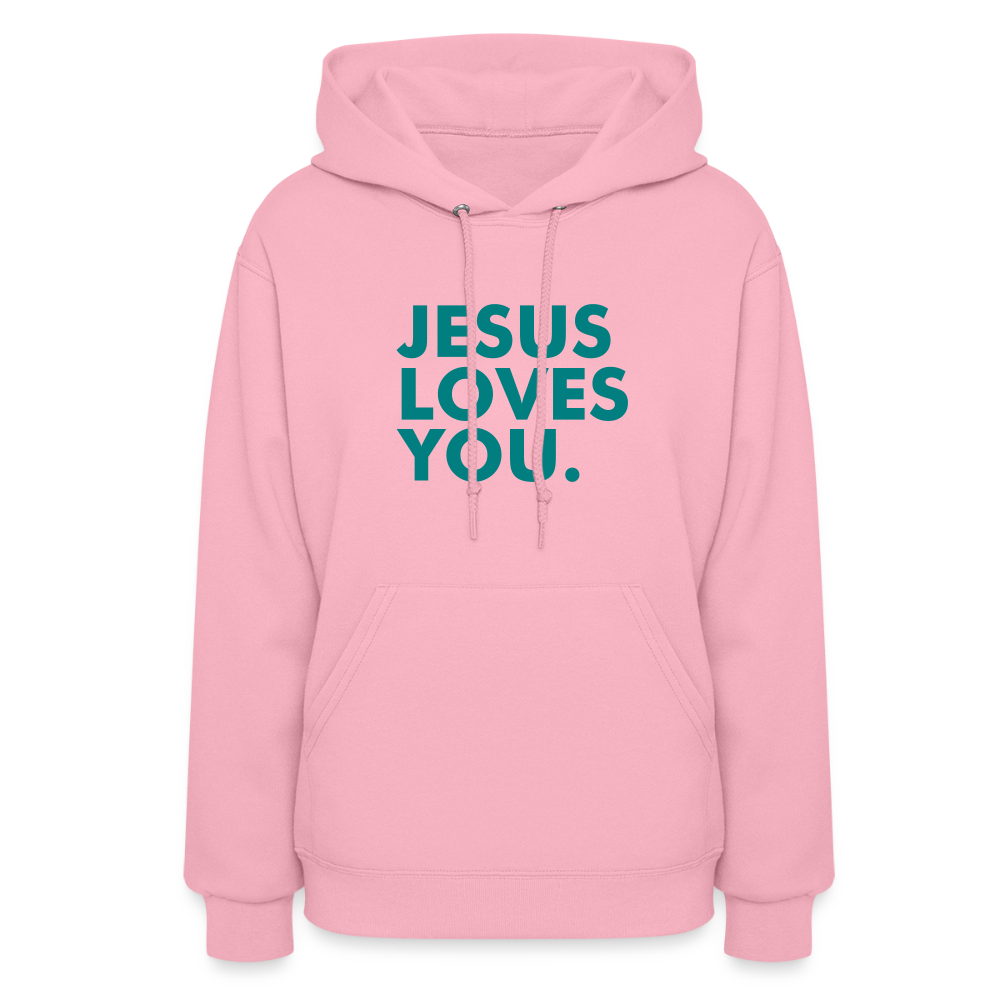 Jesus Loves You Women's Hoodie - classic pink