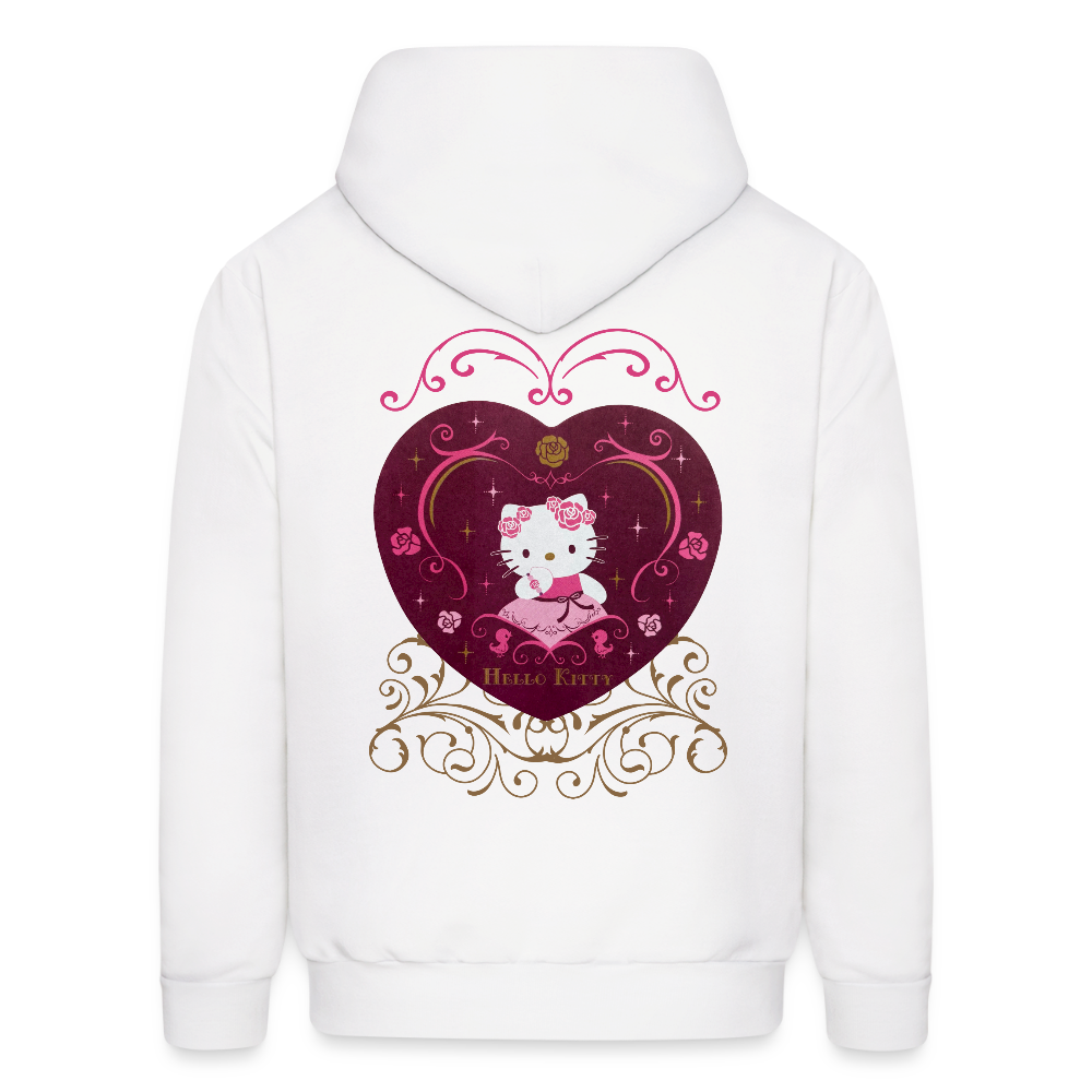 Hello Kitty Rose Heart Men's Hoodie - white