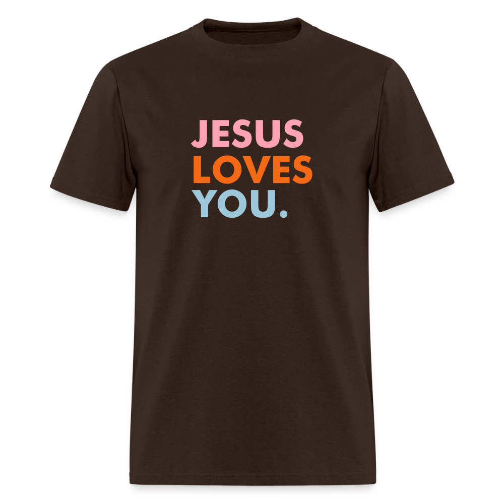 Jesus Loves You Men's T-Shirt | GILDAN 5000 - brown