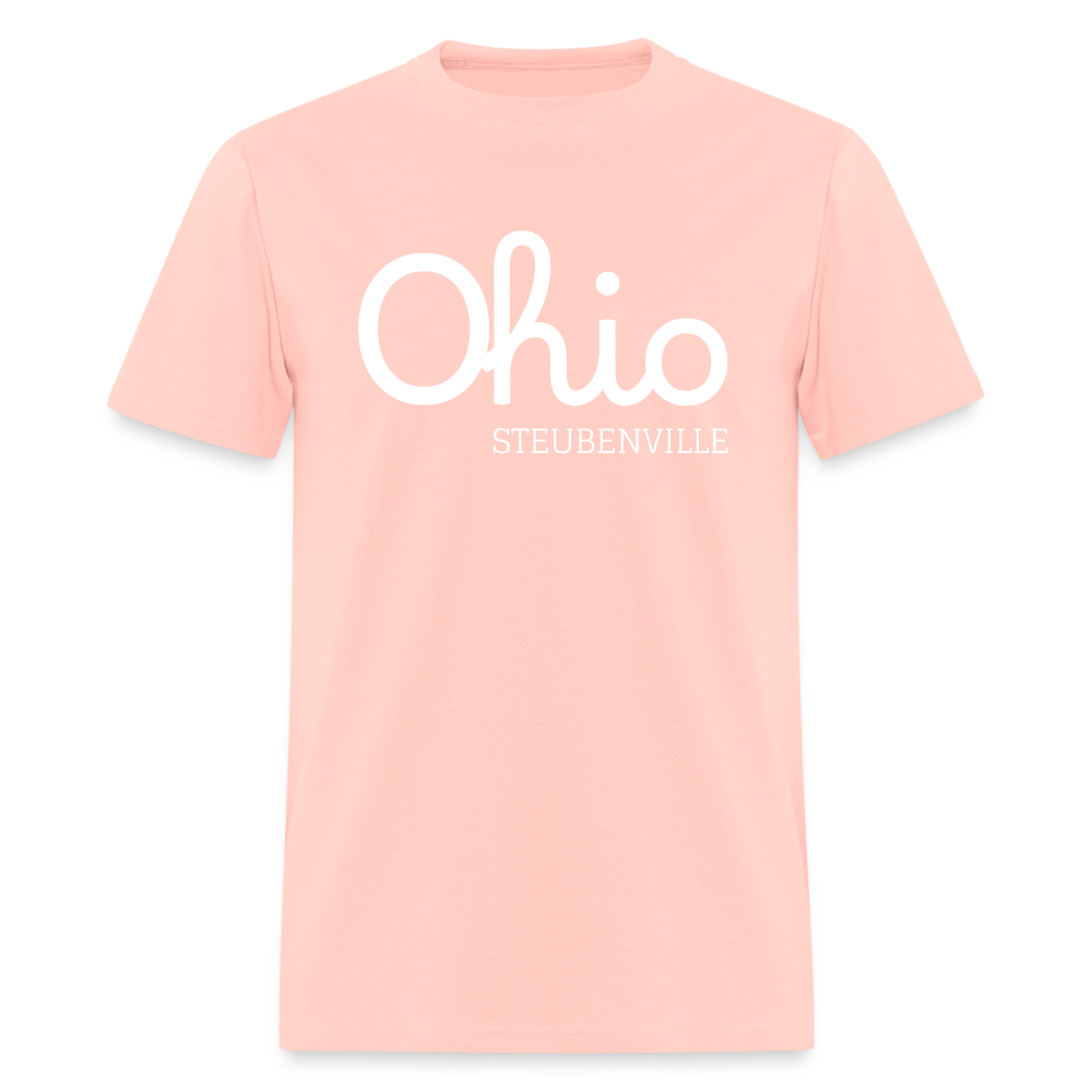 Steubenville (your hometown) Script Ohio Unisex Classic T-Shirt - blush pink