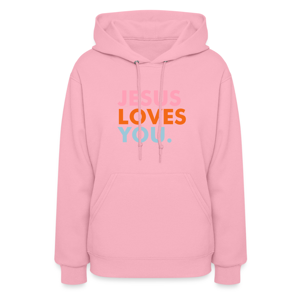 Jesus Loves You Women's Hoodie - classic pink