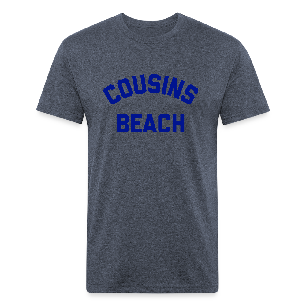 Cousins Beach Fitted Cotton/Poly T-Shirt by Next Level - heather navy