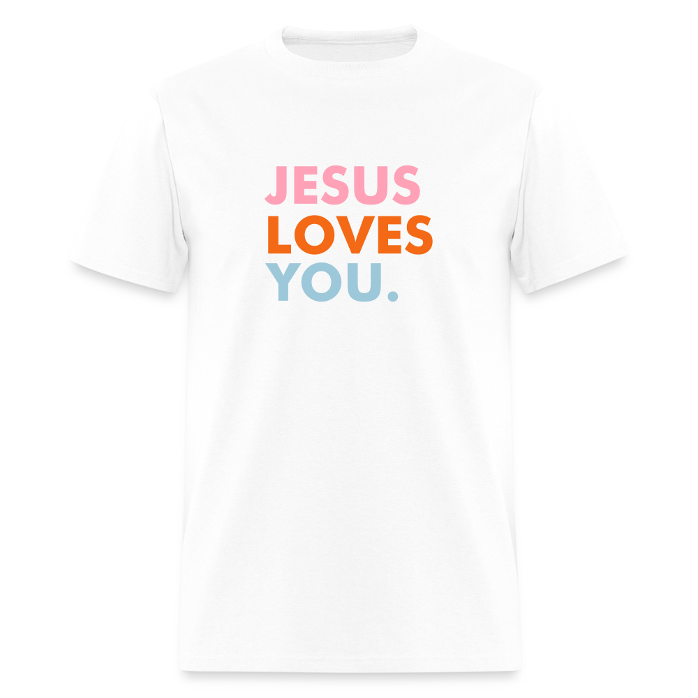 Jesus Loves You Men's T-Shirt | GILDAN 5000 - white