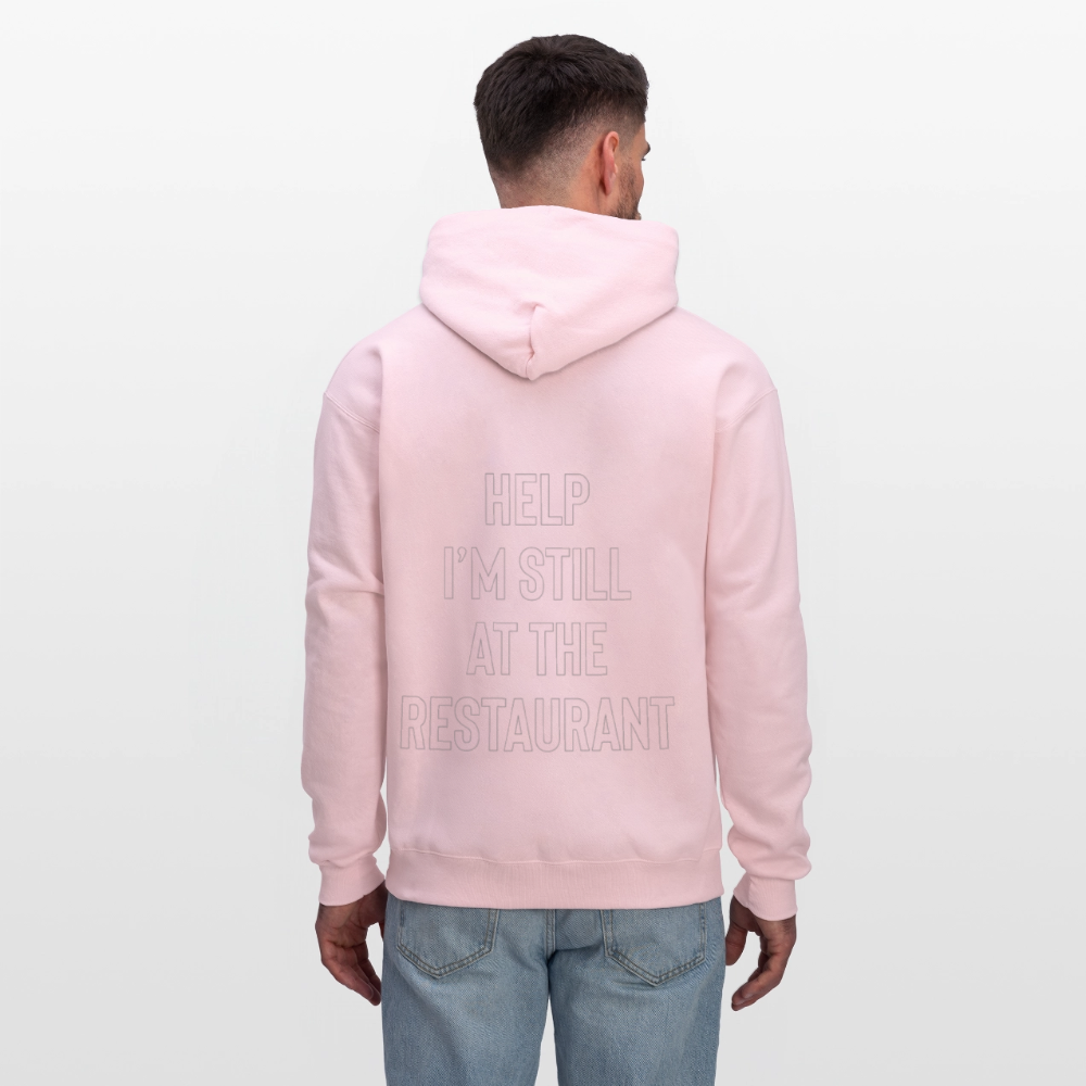 Help I’m Still at the Restaurant Men's Hoodie - pale pink