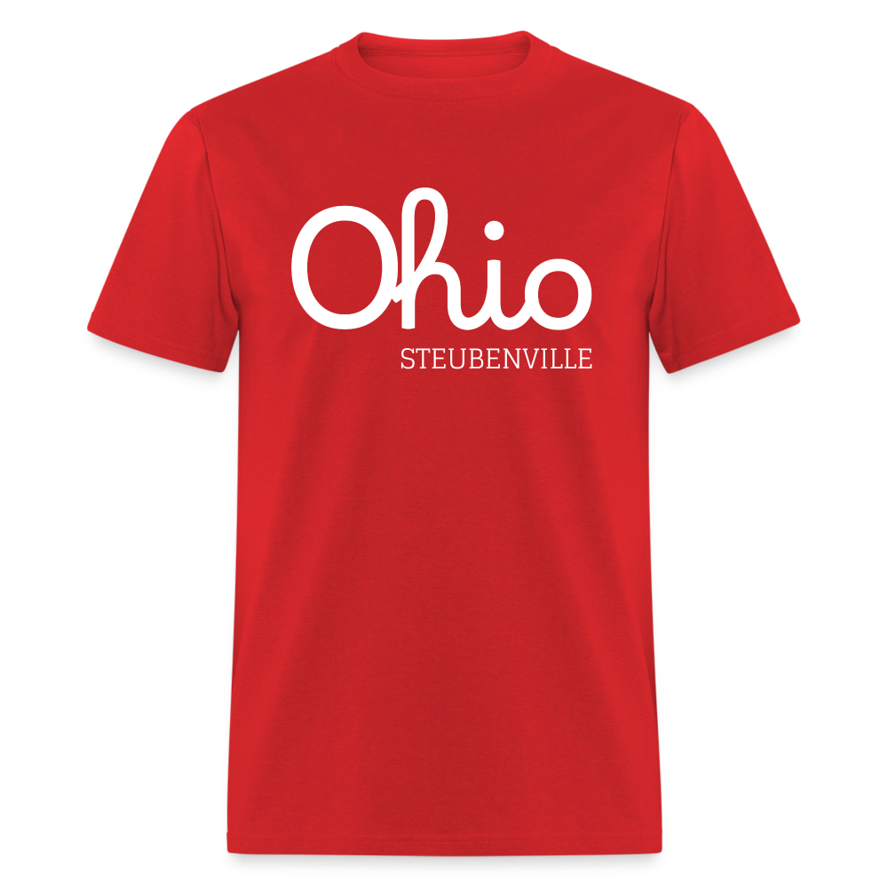 Steubenville (your hometown) Script Ohio Unisex Classic T-Shirt - red