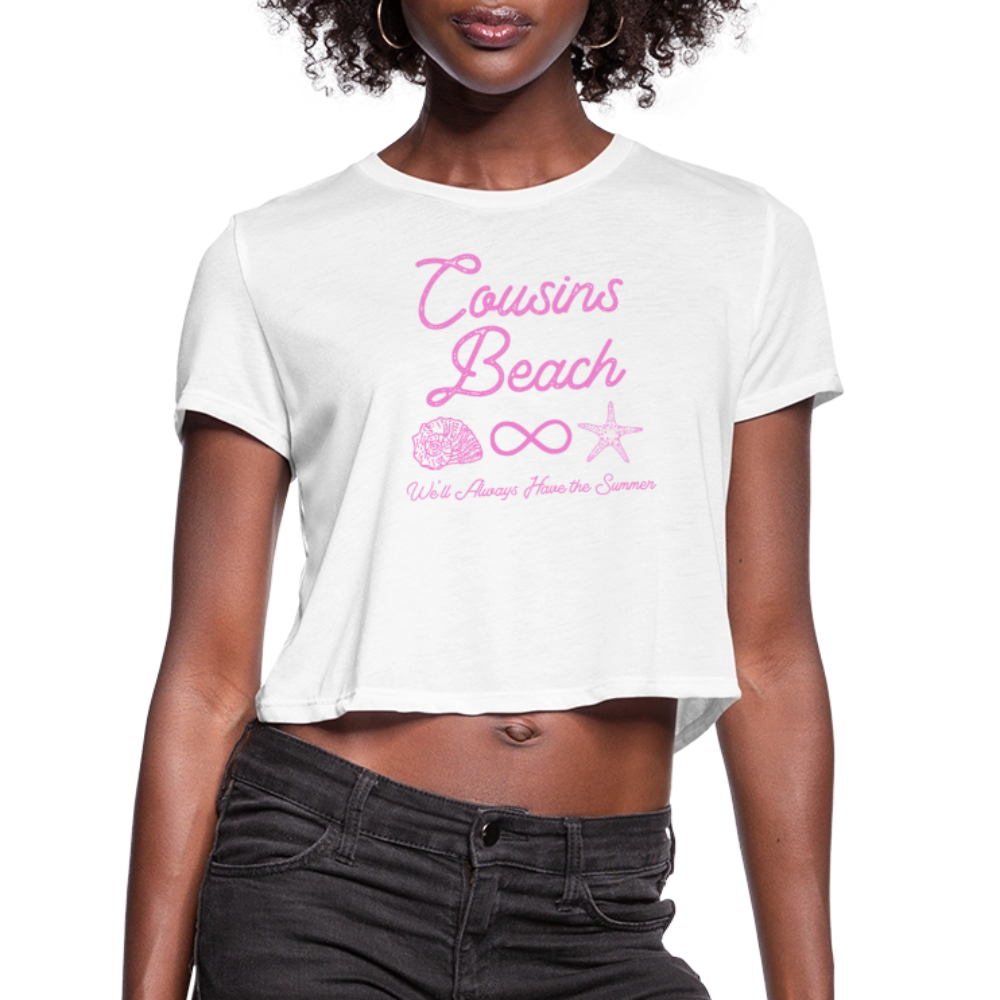 Cousins Beach Women's Cropped T-Shirt - white
