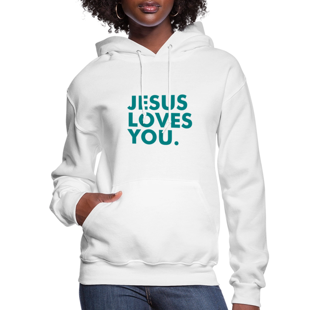 Jesus Loves You Women's Hoodie - white