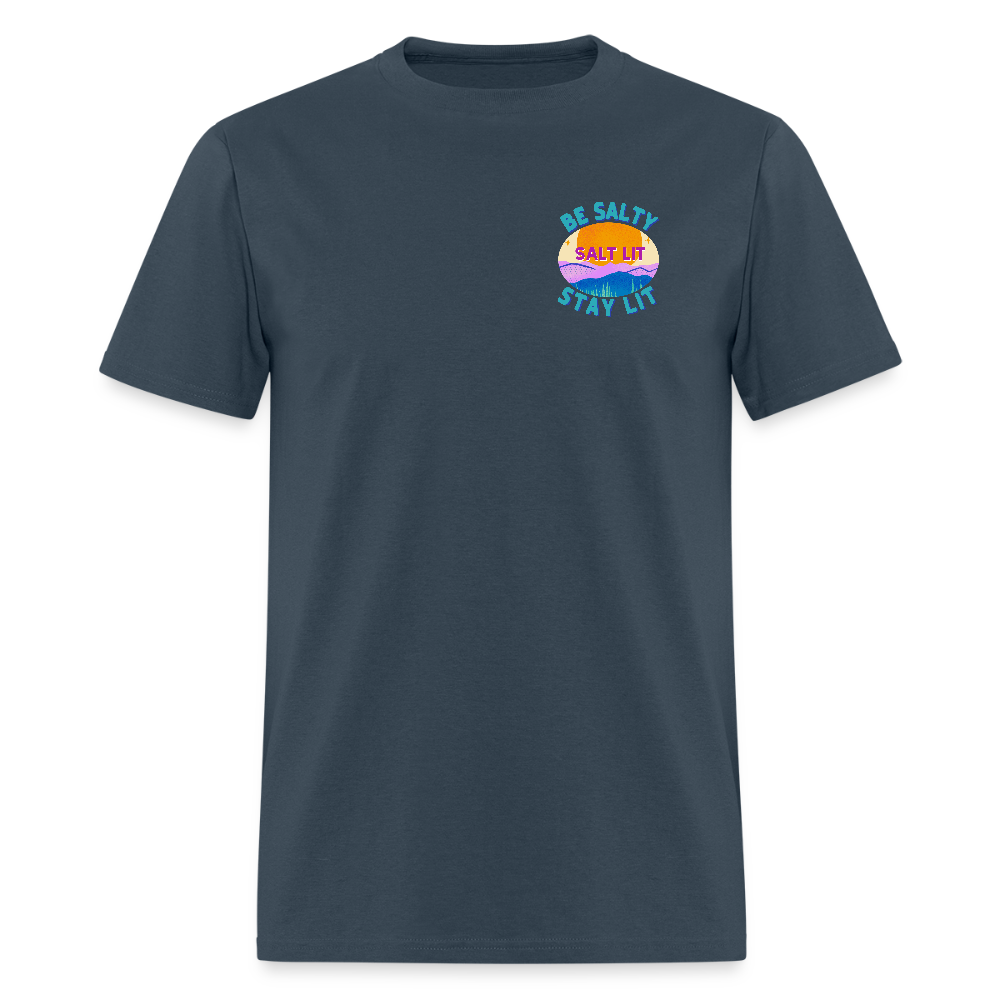 SALT LIT Crew Neck T-Shirt Unisex - blue dusk
