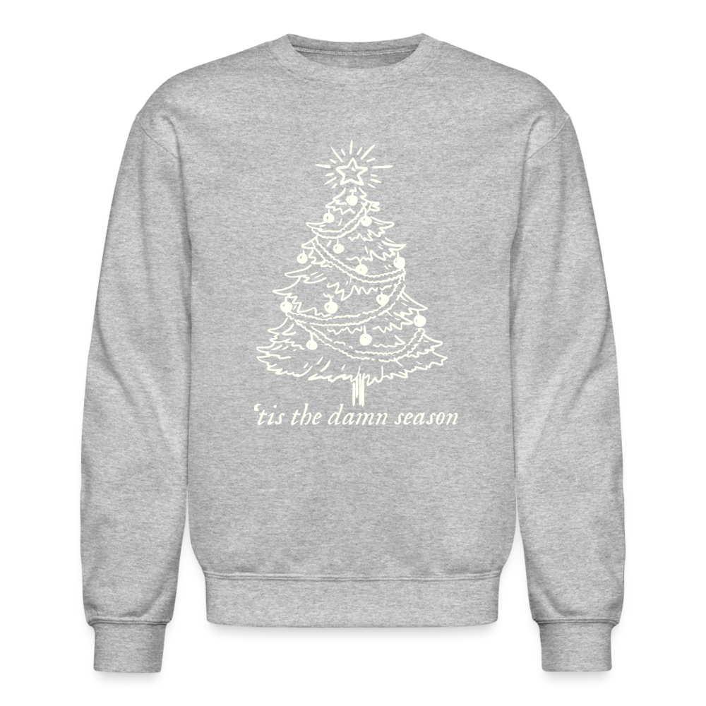 'Tis the damn season tree Crewneck Sweatshirt - heather gray