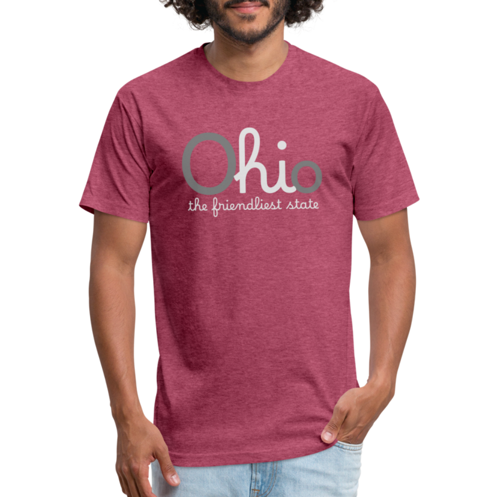 O hi o the friendliest state Fitted Cotton/Poly T-Shirt by Next Level - heather burgundy