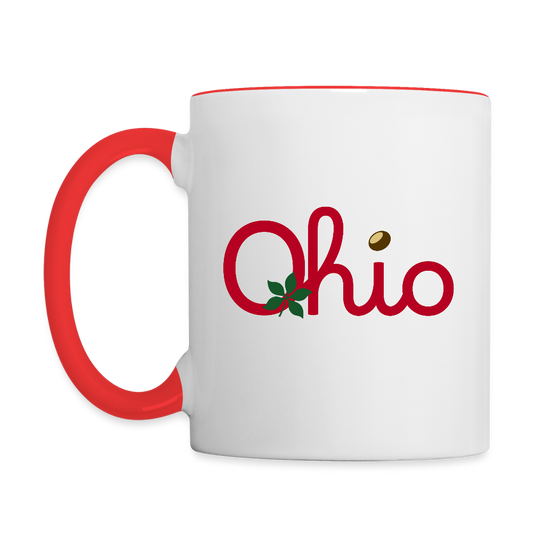 Ohio Script Contrast Coffee Mug - white/red