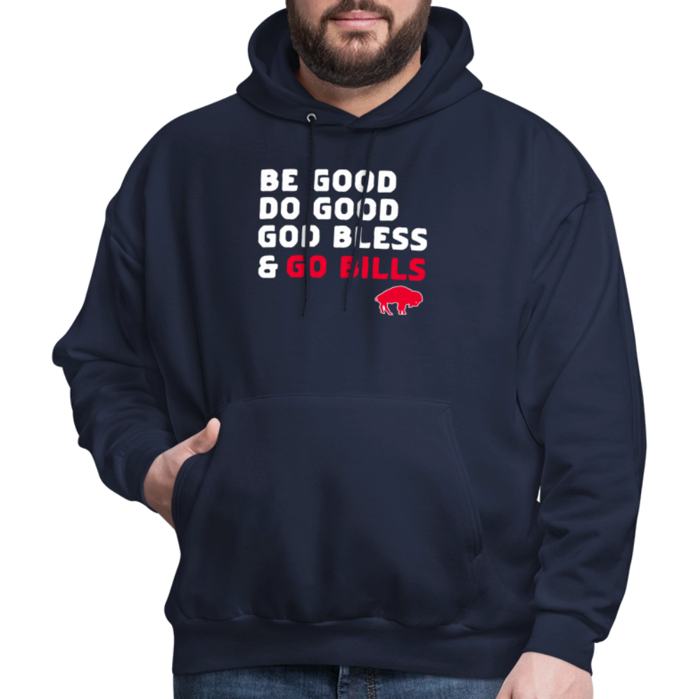 Be Good Do Good God Bless & Go Bills Men's Hoodie - navy