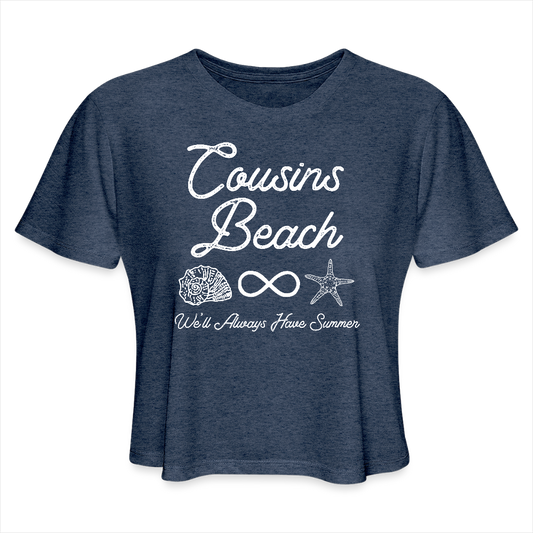 Cousins Beach Women's Cropped T-Shirt - heather navy