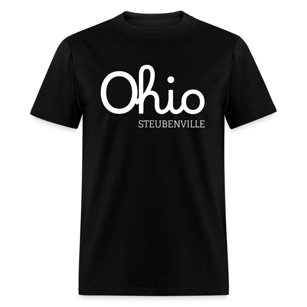 Steubenville (your hometown) Script Ohio Unisex Classic T-Shirt - black
