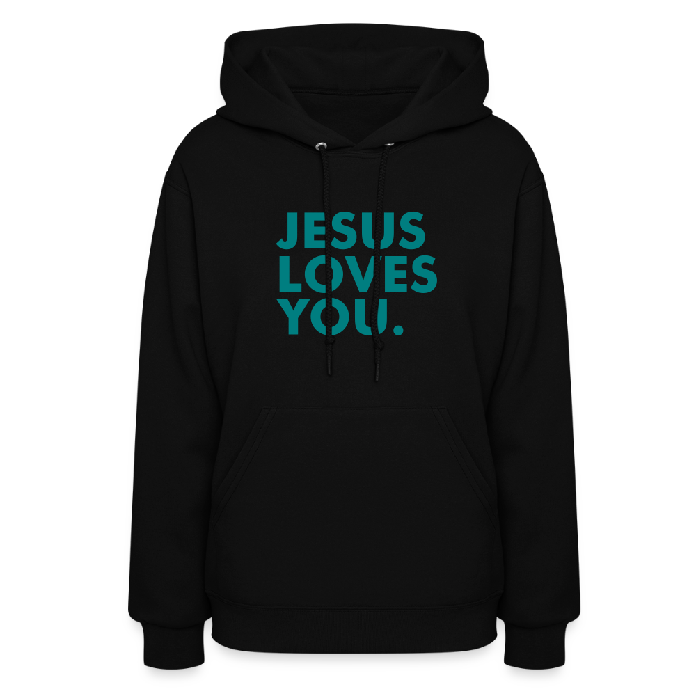 Jesus Loves You Women's Hoodie - black