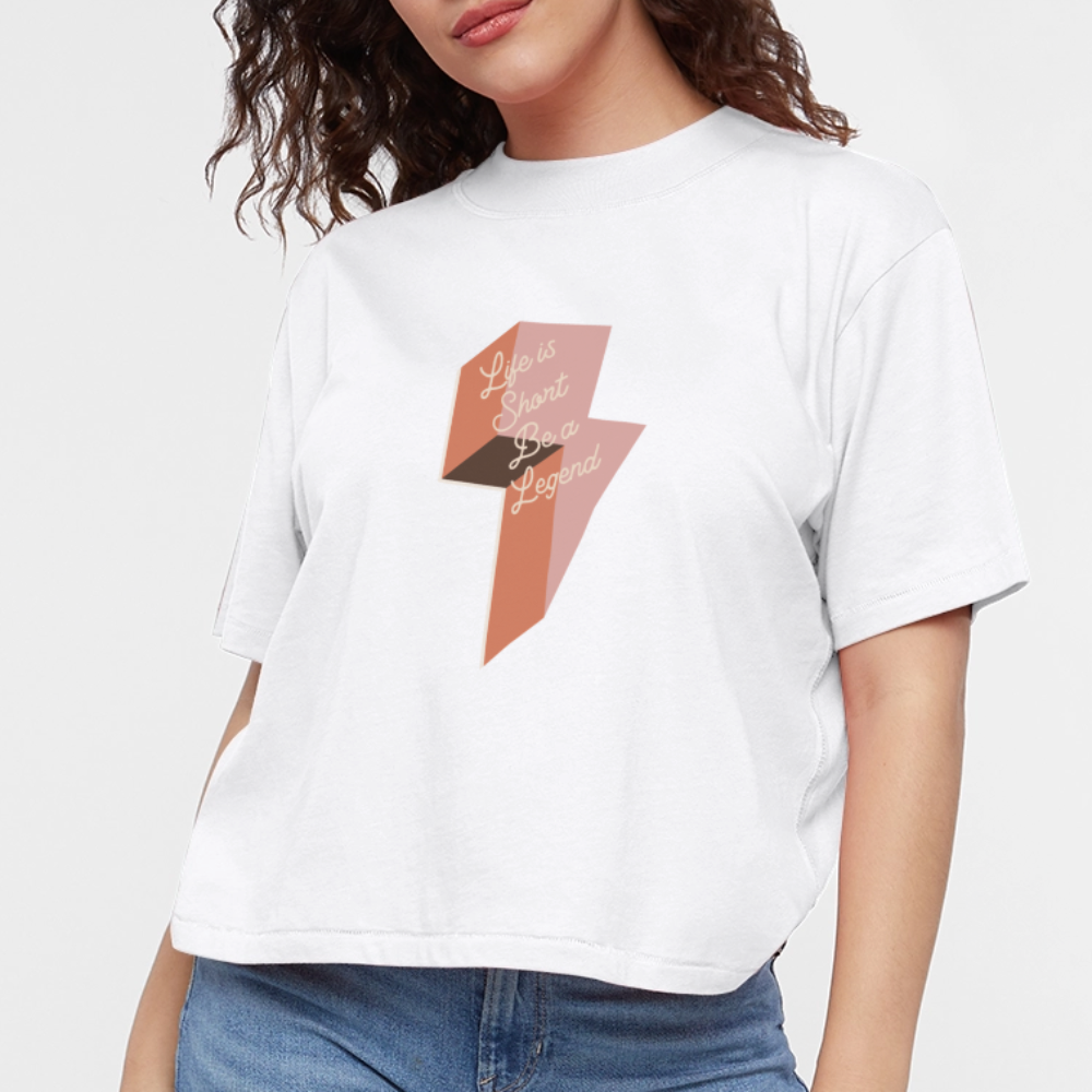 Life is Short Be a Legend Women's Boxy Tee - white