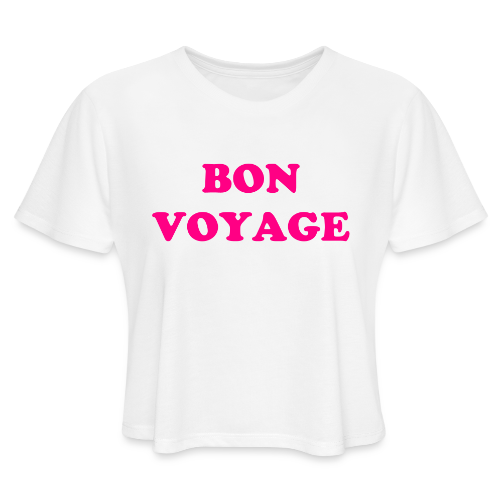 Bon Voyage Women's Cropped T-Shirt - white