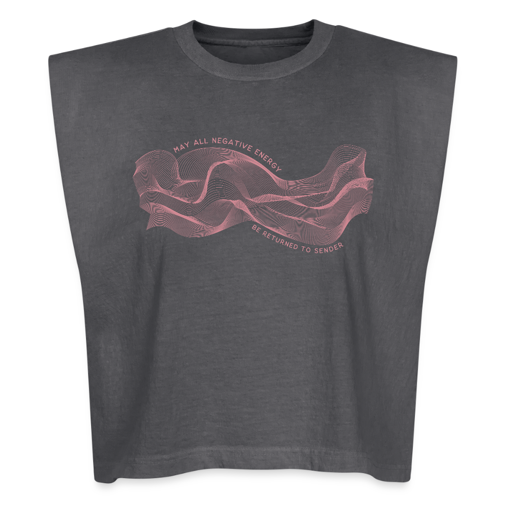 May All Negative Energy Be Returned to Sender American Apparel Women's Garment Dyed Muscle Tank - faded black