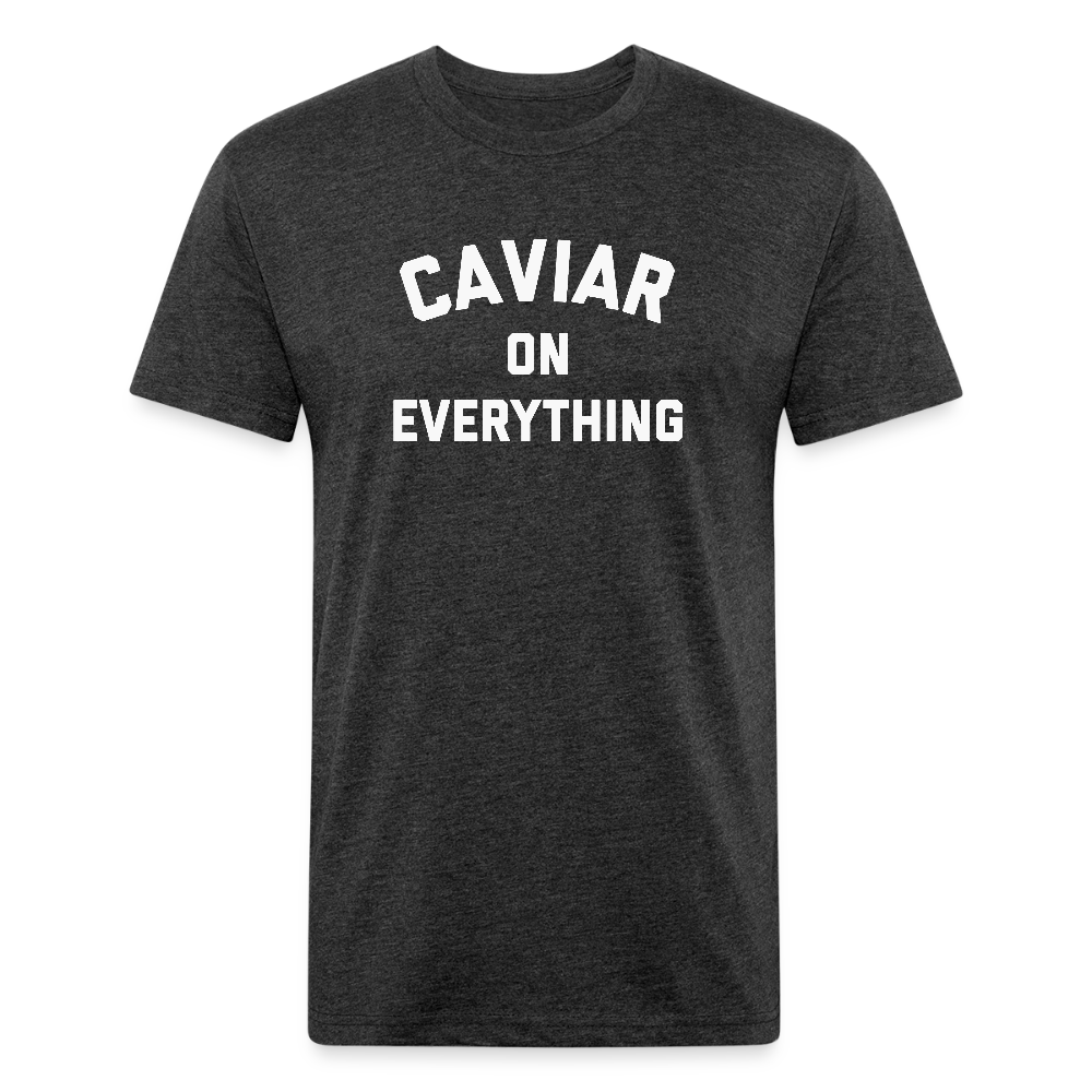 Caviar on Everything Fitted Cotton/Poly T-Shirt by Next Level - heather black