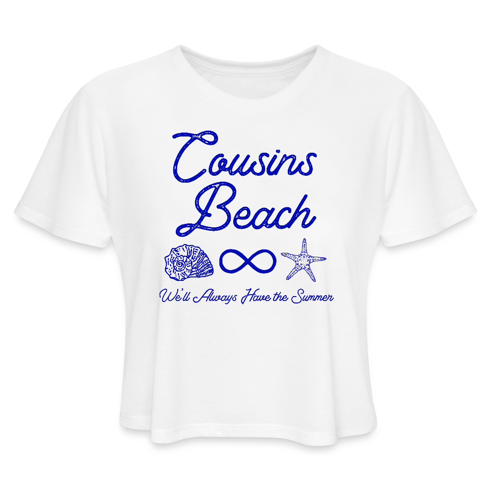 Cousins Beach Women's Cropped T-Shirt - white