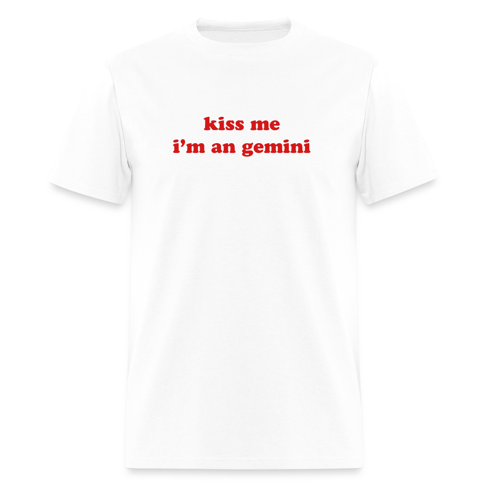 kiss me I’m a gemini Unisex Classic T-Shirt - white
