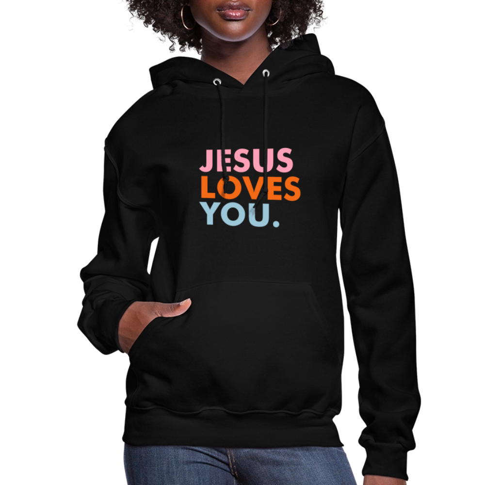 Jesus Loves You Women's Hoodie - black