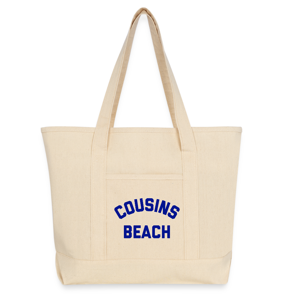 Cousins Beach Large Canvas Deluxe Tote - natural