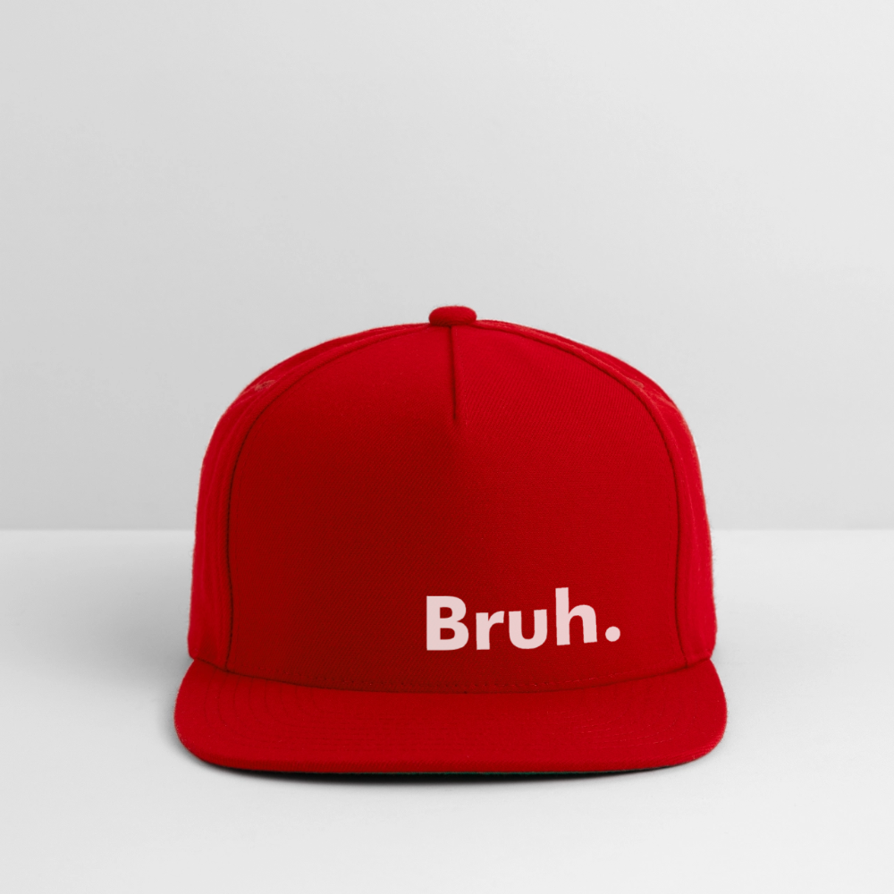 Bruh. Snapback Baseball Cap - red