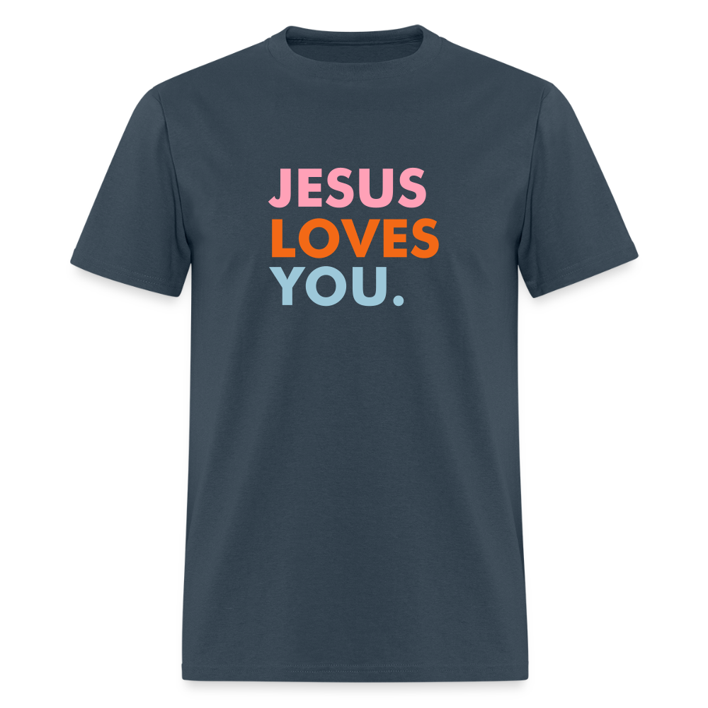 Jesus Loves You Men's T-Shirt | GILDAN 5000 -  blue dusk