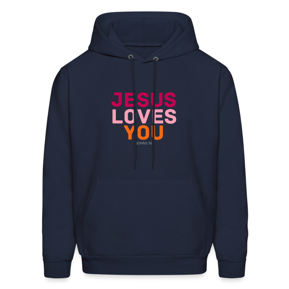 Jesus Loves You Men's Hoodie - navy