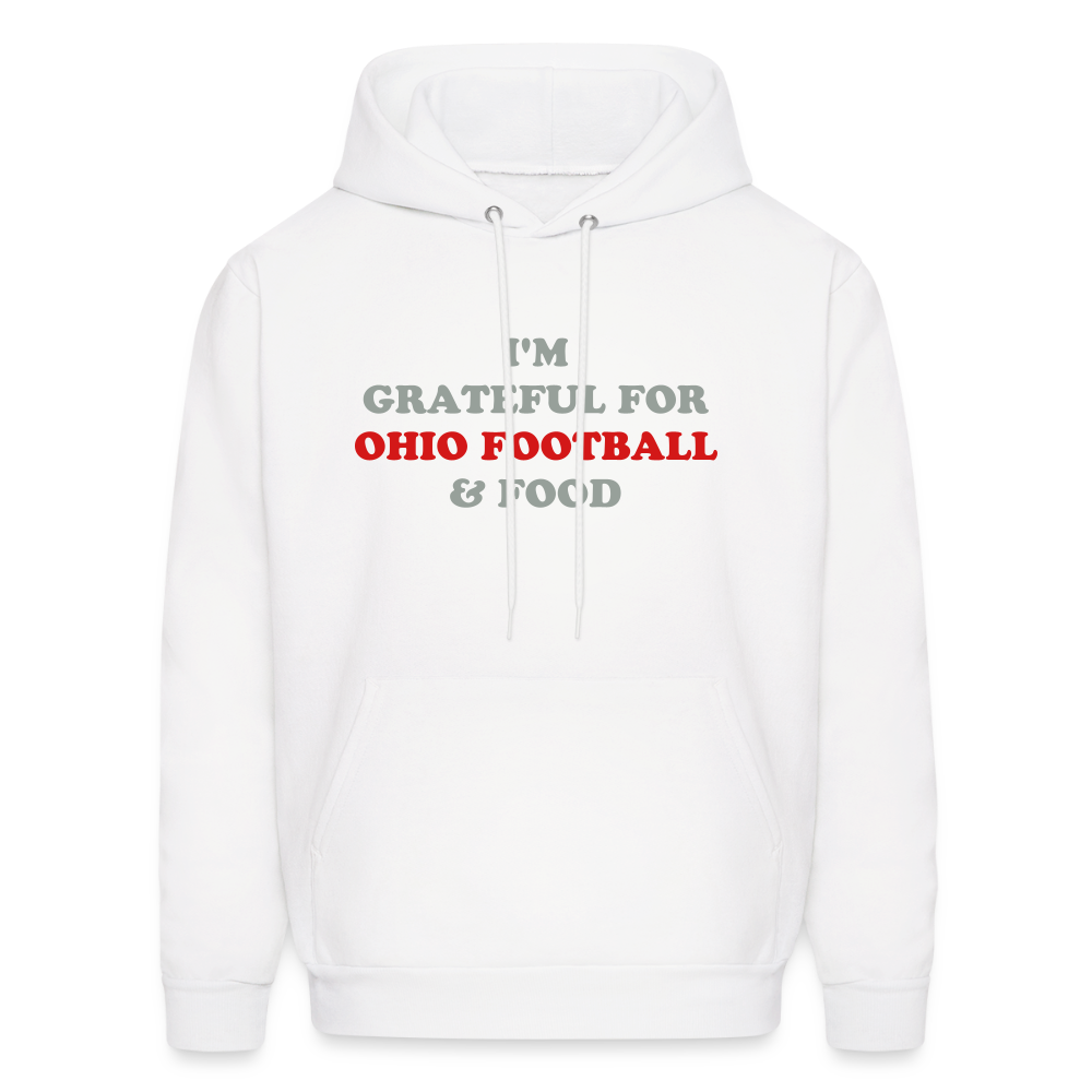 I'm Grateful for Ohio Football & Food Hoodie - white