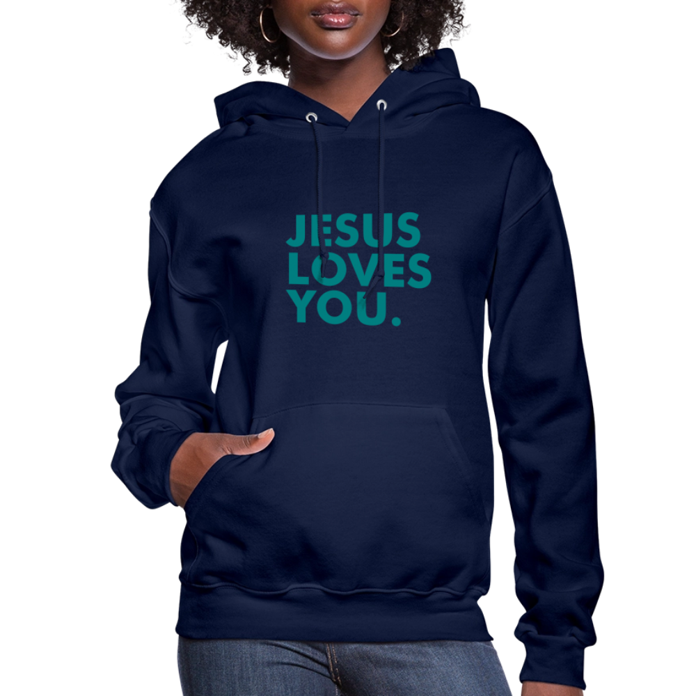 Jesus Loves You Women's Hoodie - navy