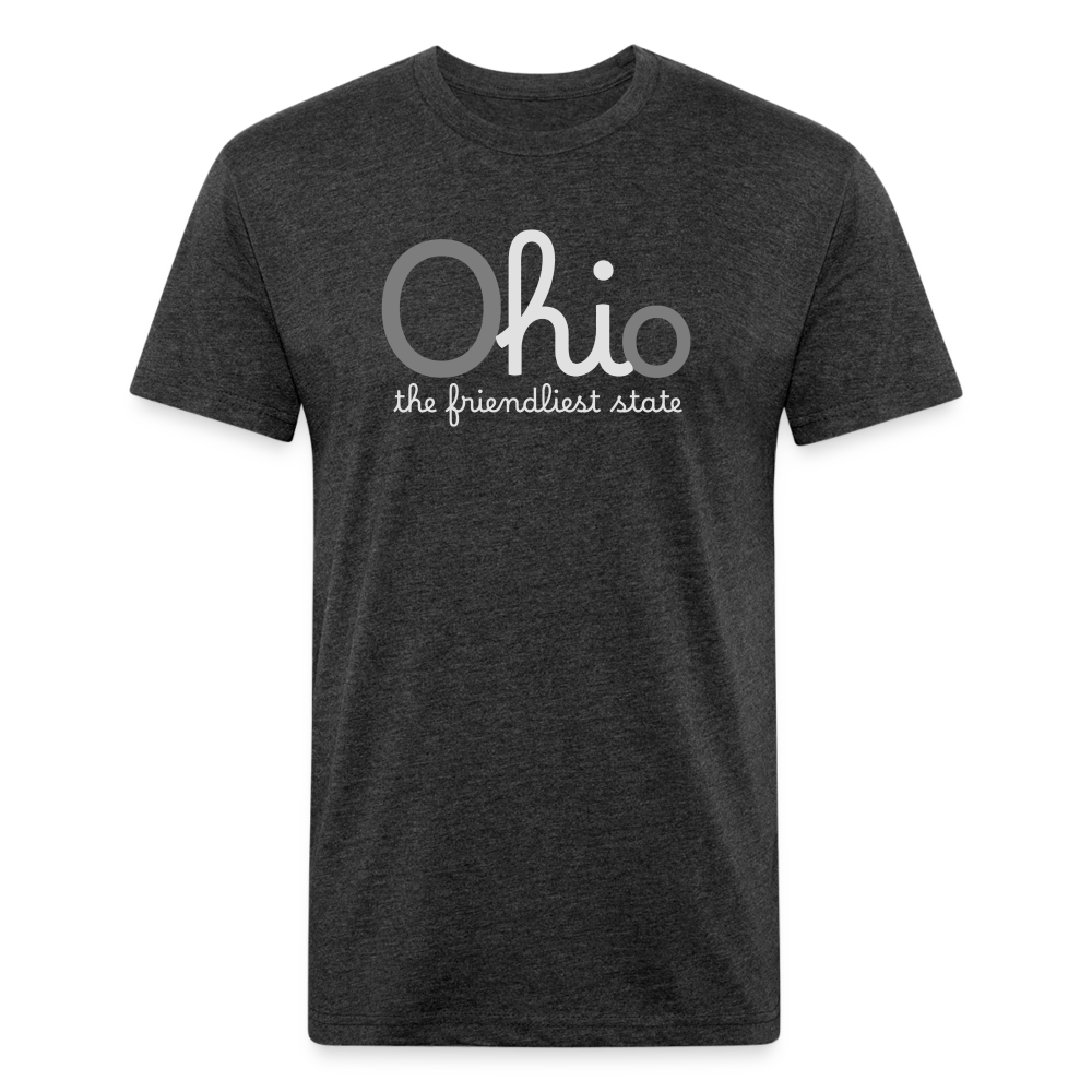 O hi o the friendliest state Fitted Cotton/Poly T-Shirt by Next Level - heather black
