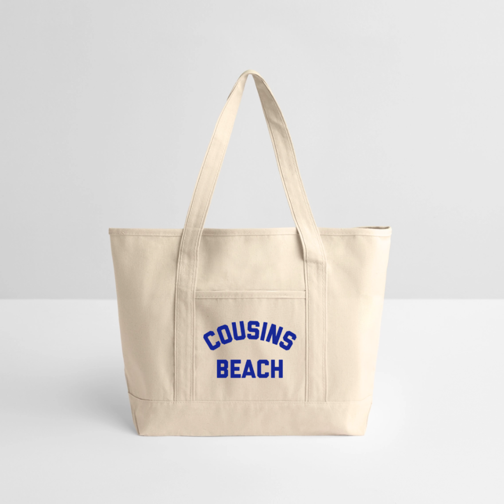 Cousins Beach Large Canvas Deluxe Tote - natural