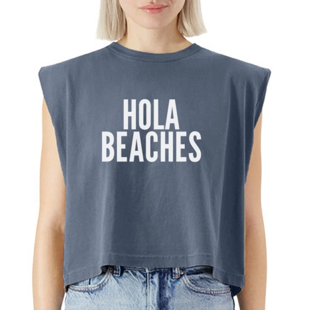 Hola Beaches Washed Women´s Muscle Tank Top - faded navy