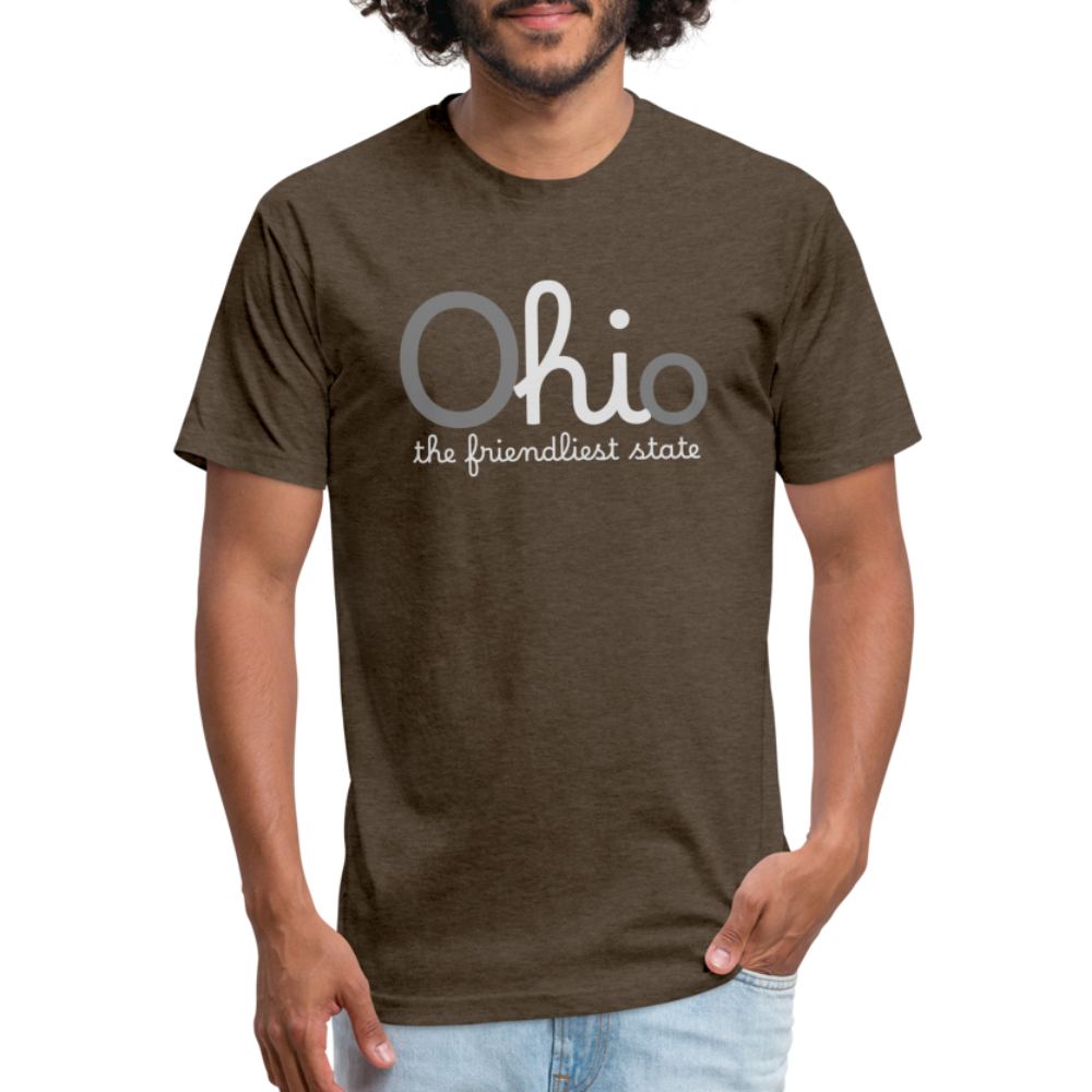 O hi o the friendliest state Fitted Cotton/Poly T-Shirt by Next Level - heather espresso