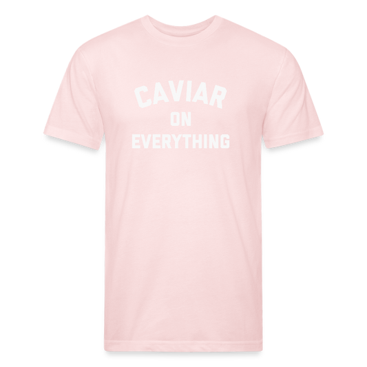 Caviar on Everything Fitted Cotton/Poly T-Shirt by Next Level - blush pink