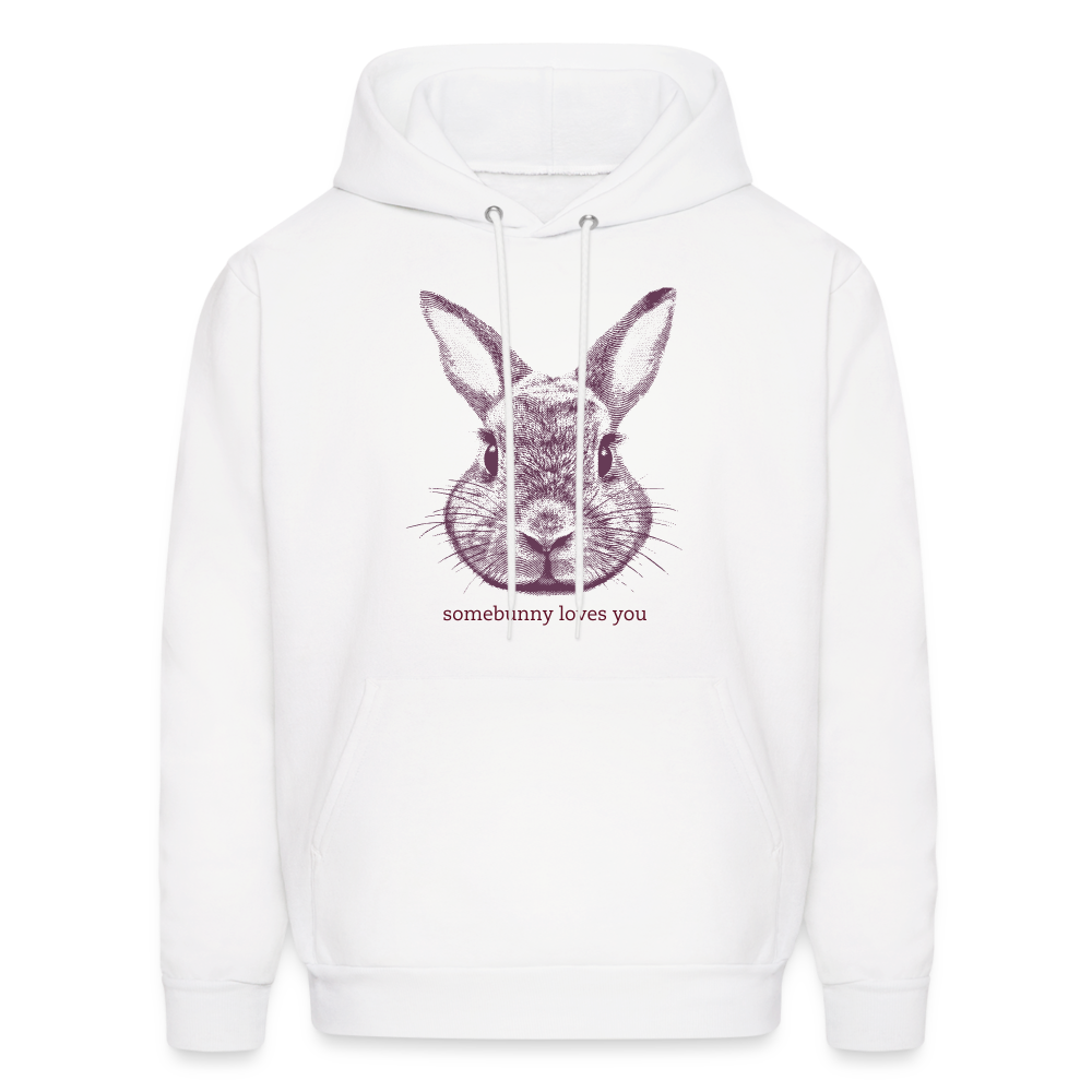 Somebunny Loves You Men's Hoodie - white