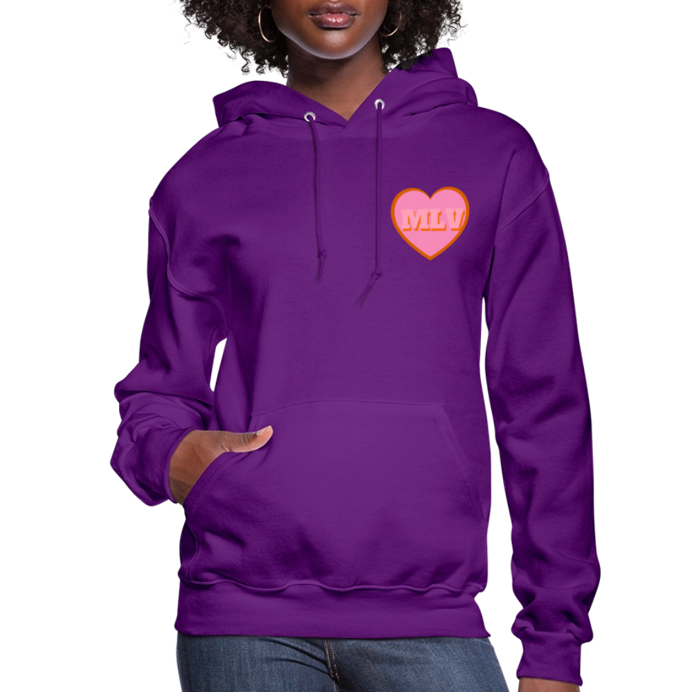 Monogrammed Initials Heart Women's Hoodie - purple