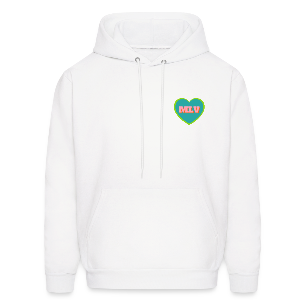Monogrammed Initials Heart Unisex Hoodie - white