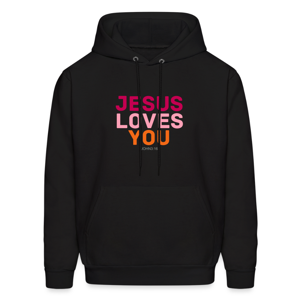 Jesus Loves You Men's Hoodie - black