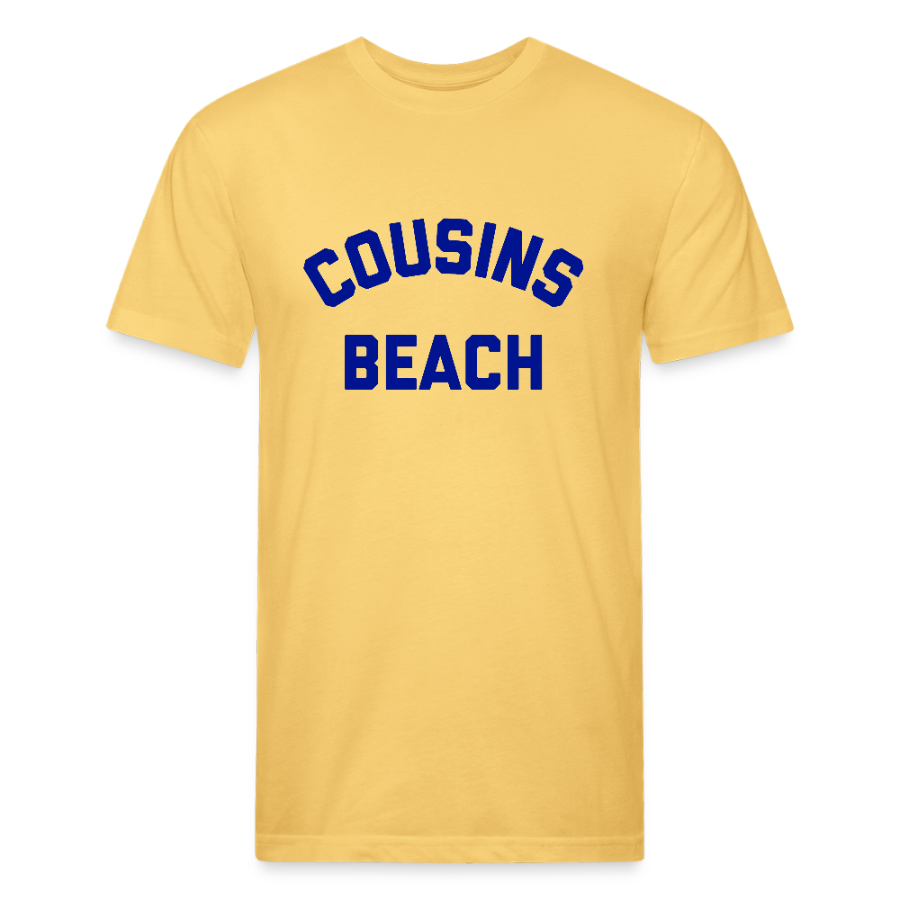 Cousins Beach Fitted Cotton/Poly T-Shirt by Next Level - pastel yellow
